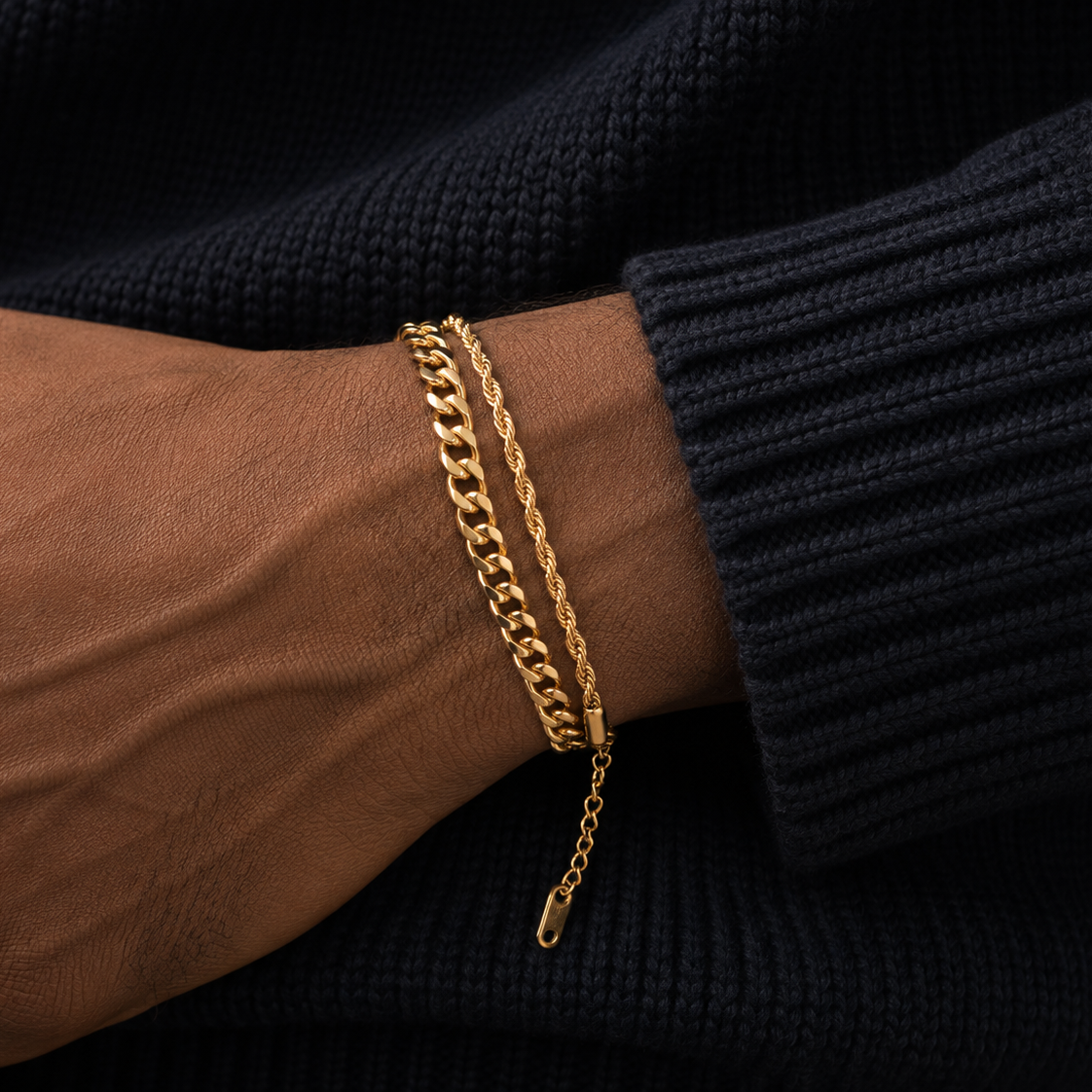 The Double Gourmette Corde Gold-Tone Stainless Steel Bracelet
