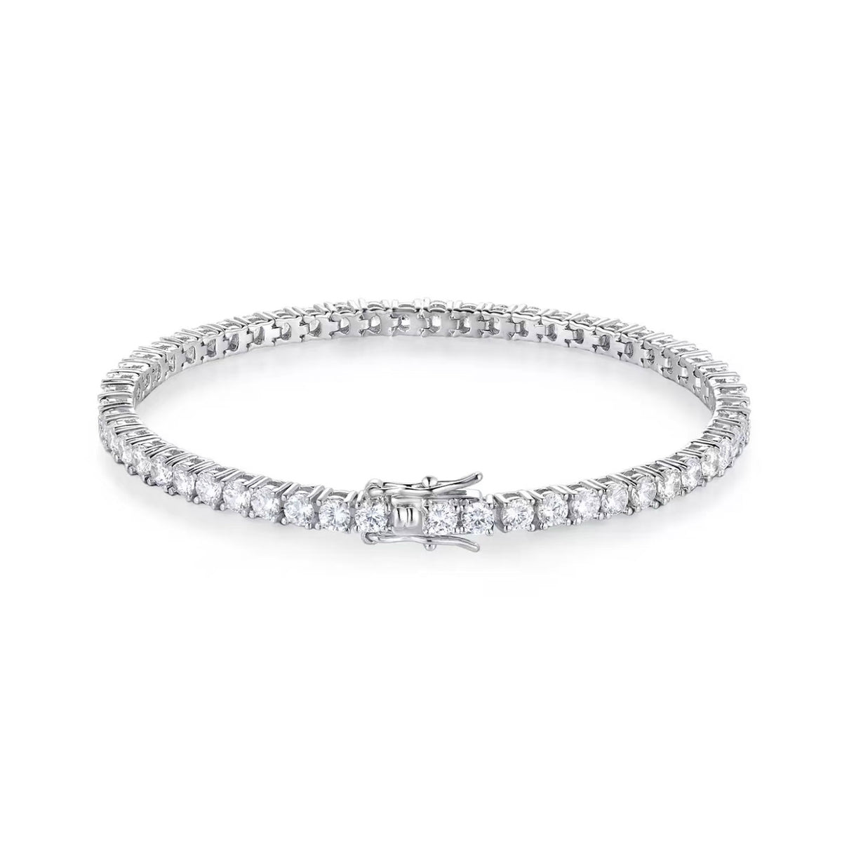 The Classic Tennis Silver-Tone Stainless Steel & Cubic Zirconia Bracelet