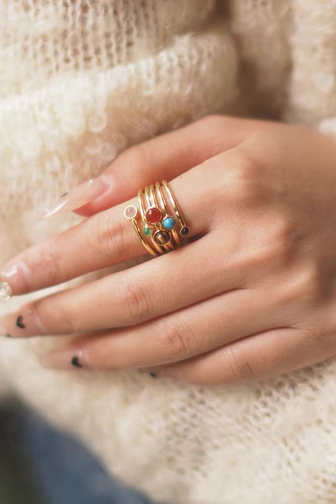 Tudor & Rose Gem stone Sterling Silver Ring