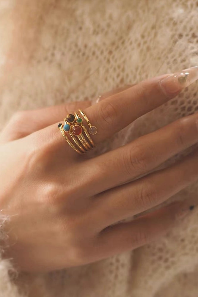 Tudor & Rose Gem stone Sterling Silver Ring