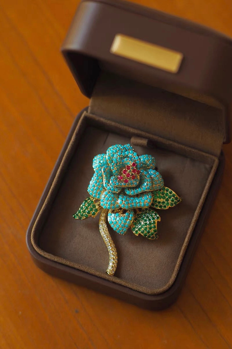 Tudor & Rose Vintage French Royal Vibrant Floral Brooch