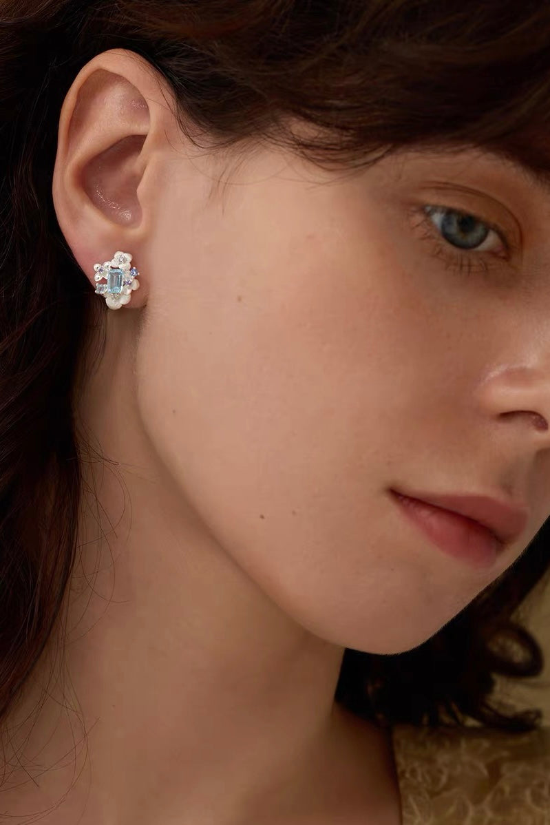 Tudor & Rose Vintage French Royal Layered Gem Drop Earrings