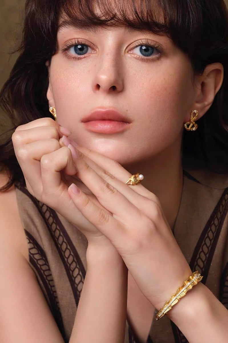 Tudor & Rose Satin-Bound Gilded Bracelet