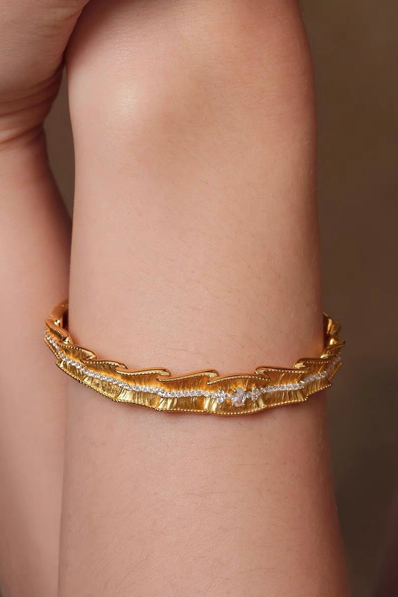 Tudor & Rose Satin-Bound Gilded Bracelet