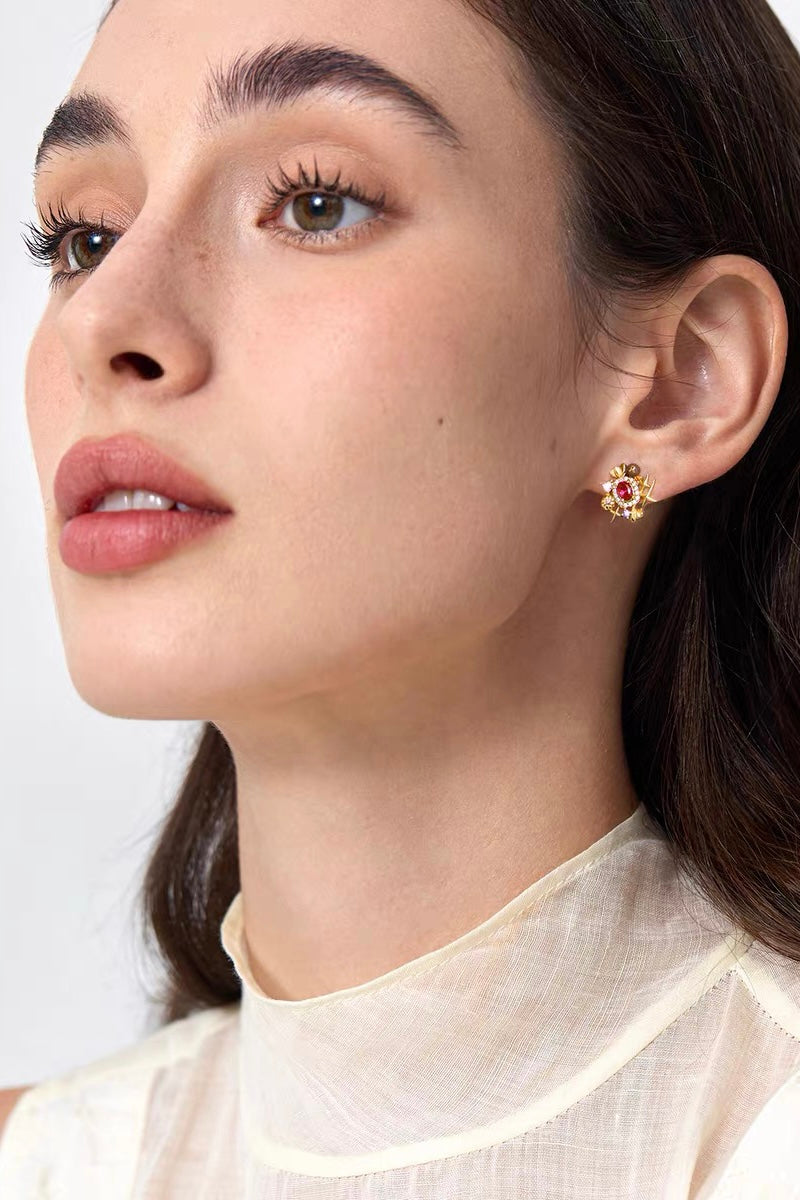 Tudor & Rose Vintage French Royal Bow Stud Earrings