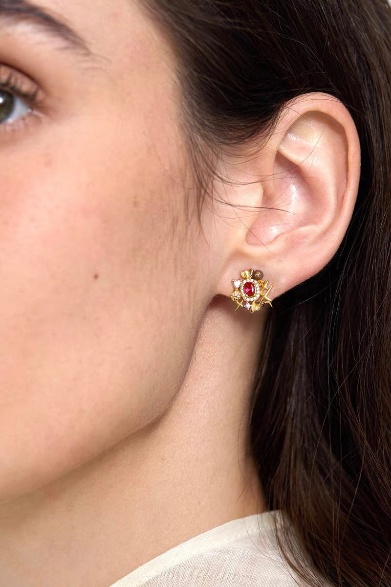 Tudor & Rose Vintage French Royal Bow Stud Earrings