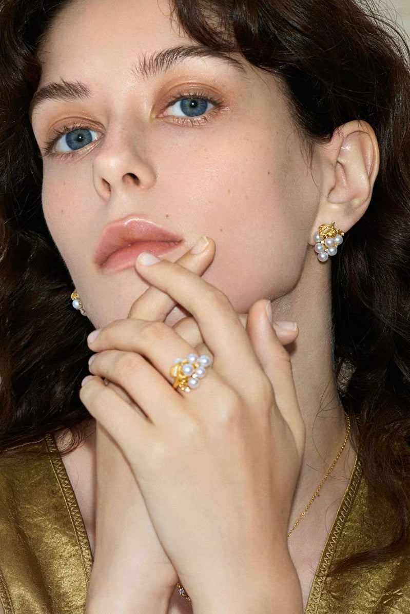 Tudor & Rose Vintage French Royal Bow Stud Earrings