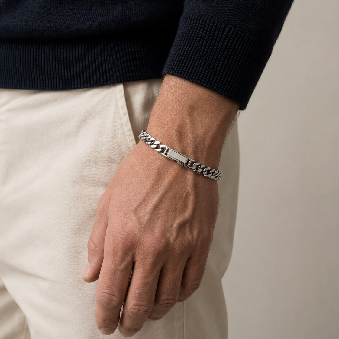 The Classic Gourmette Silver-Tone Stainless Steel Bracelet